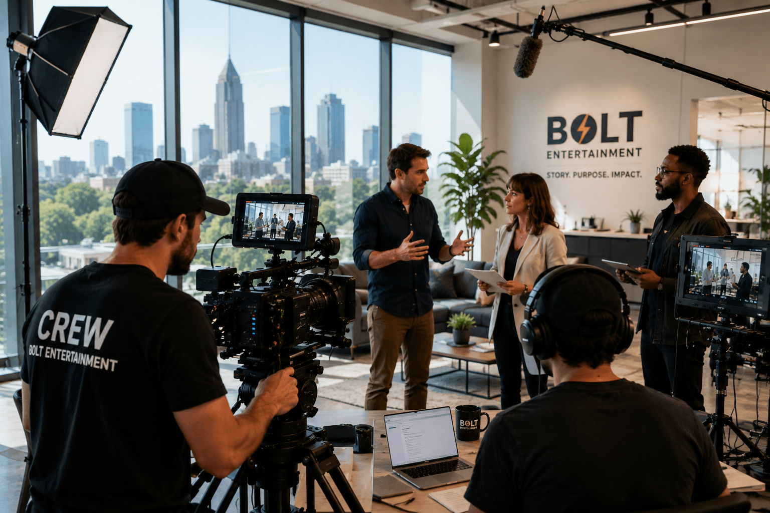Image of filming professional video.