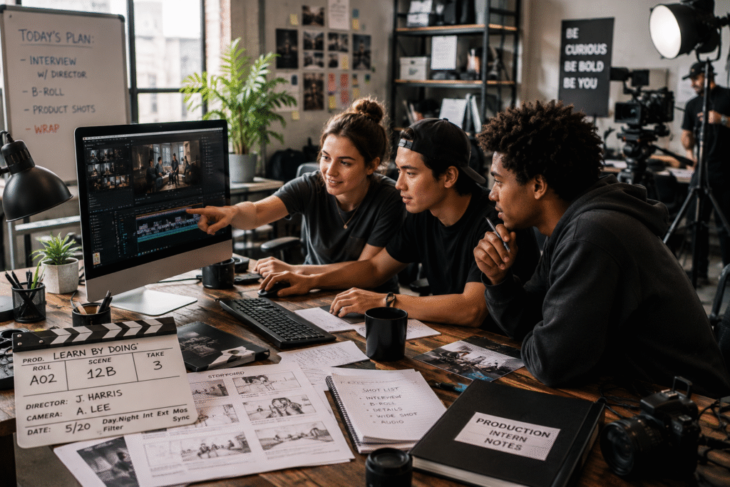 Team Discussing Production Notes