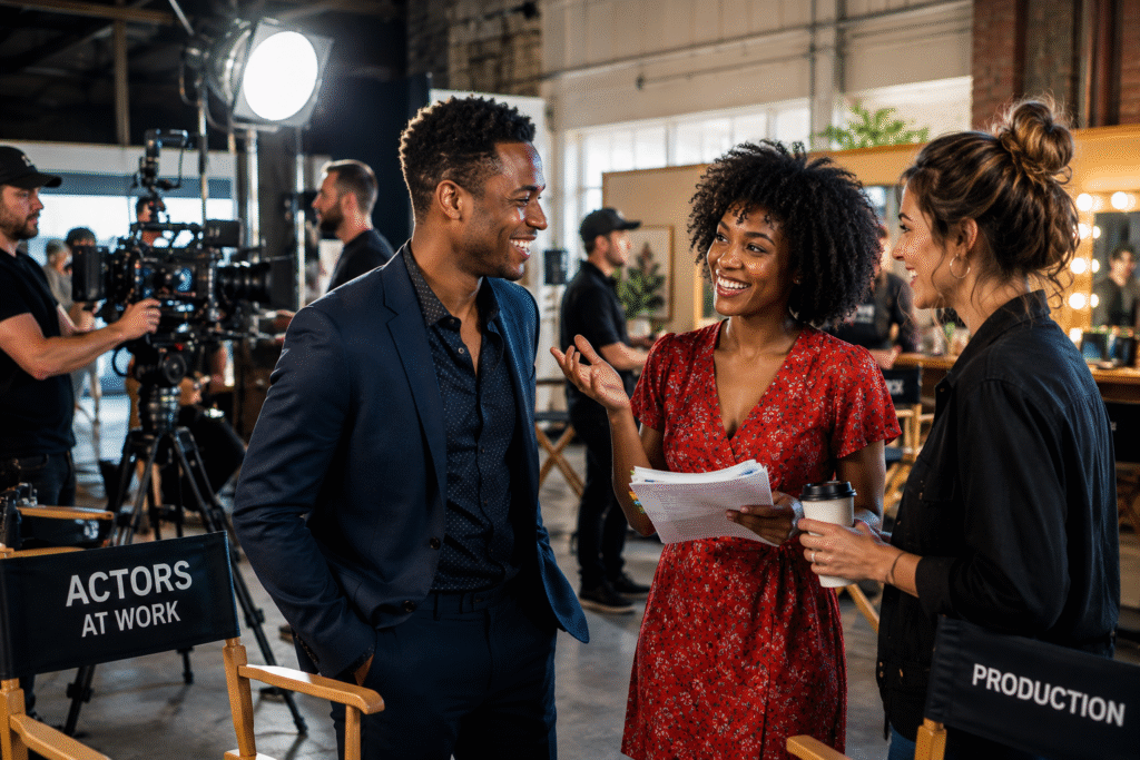 Behind the scenes on Set