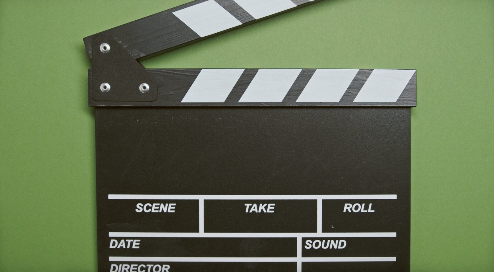 Film flap on green background