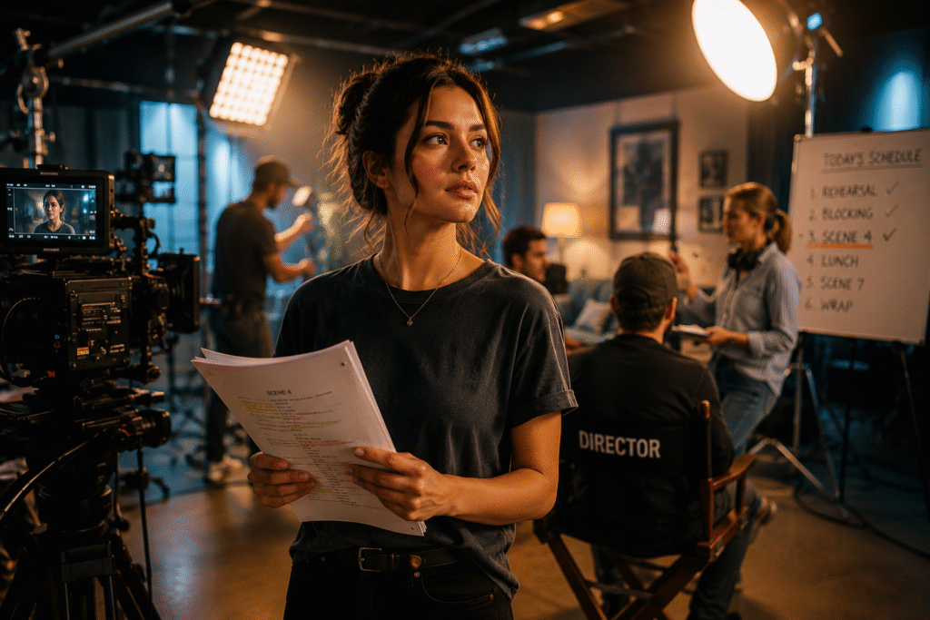 An actor at a film set